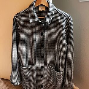 Sezane Will Jacket Black and White Houndstooth